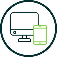 Adaptive web development Line Circle Icon Design vector