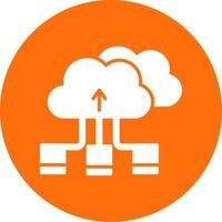 Cloud Storage Multi Color Circle Icon vector