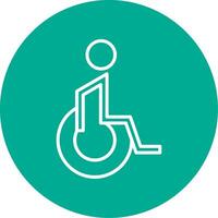 Handicaped Patient Multi Color Circle Icon vector