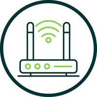 Wireless Modem Line Circle Icon Design vector
