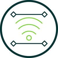 Wireless Line Circle Icon Design vector
