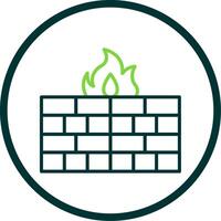 Firewall Line Circle Icon Design vector