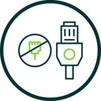 Lan Unplugged Line Circle Icon Design vector