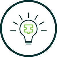 Solution Line Circle Icon Design vector