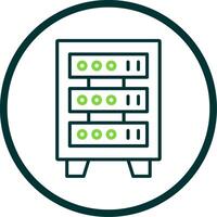 Server Rack Line Circle Icon Design vector