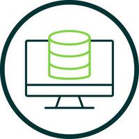 OnLine Circle Multi Circle Database Line Circle Icon Design vector