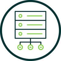 Database Network Line Circle Icon Design vector