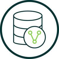 Database Sharing Line Circle Icon Design vector