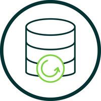 Database Backup Line Circle Icon Design vector