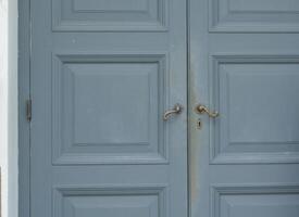 old blue wooden door photo