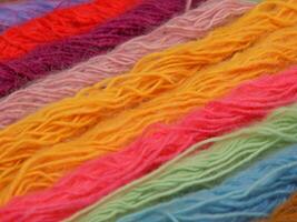 colorful wool yarn background photo