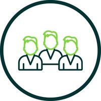 Group Team Line Circle Icon Design vector