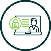 Personal Data Line Circle Icon Design vector