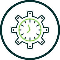 Time management Line Circle Icon Design vector