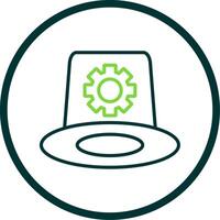 Whitehat Line Circle Icon Design vector