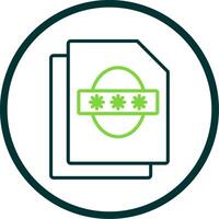 Security File Faceprint Line Circle Icon Design vector