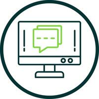 Info Chat Line Circle Icon Design vector