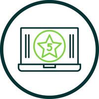 Five Star Content Line Circle Icon Design vector