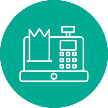 Cash Register Multi Color Circle Icon vector