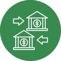 Bank to Bank Multi Color Circle Icon vector