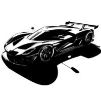 black and white illustration of a Hypercar Sports Car vector