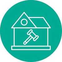 Home Bid Multi Color Circle Icon vector