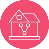 Sharing House Multi Color Circle Icon vector