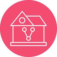 Sharing House Multi Color Circle Icon vector