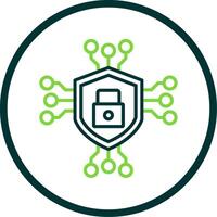 Data Encryption Line Circle Icon Design vector