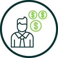 Sales Manager Line Circle Icon Design vector