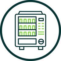 Vending Machine Line Circle Icon Design vector