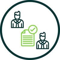 Conclusion Of Contract Line Circle Icon Design vector