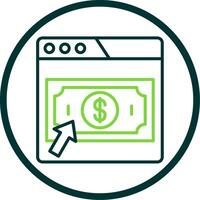 Pay Per click Line Circle Icon Design vector