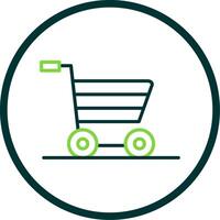 Shopping Cart Line Circle Icon Design vector