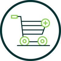 Add to Cart Line Circle Icon Design vector