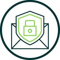 Email Protection Line Circle Icon Design vector