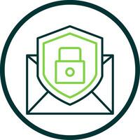 Email Protection Line Circle Icon Design vector