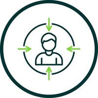 Target Audiences Line Circle Icon Design vector