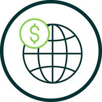 Global Business Line Circle Icon Design vector