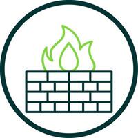 Firewall Line Circle Icon Design vector