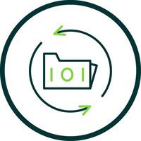 Data Backup Line Circle Icon Design vector