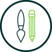 Writing Tool Line Circle Icon Design vector