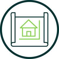 Blueprint Line Circle Icon Design vector