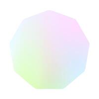 Rainbow Adhesive sticker. Circles of green blue and lilac purple Gradient. Blank template. Empty mockup for tag. Ombre isolated illustration, Geometric form, Glossy Multicolor and Blank. vector