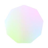 Rainbow Adhesive sticker. Circles of green blue and lilac purple Gradient. Blank template. Empty mockup for tag. Ombre isolated illustration, Geometric form, Glossy Multicolor and Blank. vector