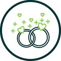 Wedding Rings Line Circle Icon Design vector