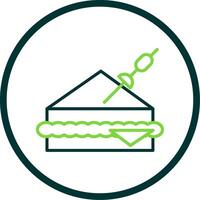 Sandwich Line Circle Icon Design vector