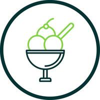 Ice Cream CUP Line Circle Icon Design vector