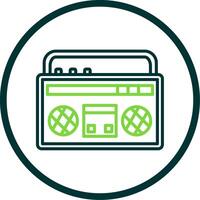 Boombox Line Circle Icon Design vector