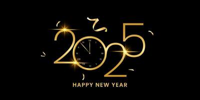 Happy new year 2025 with countdown clock to New Year 2025 celebration ideas for greeting card banners and post templates. vector